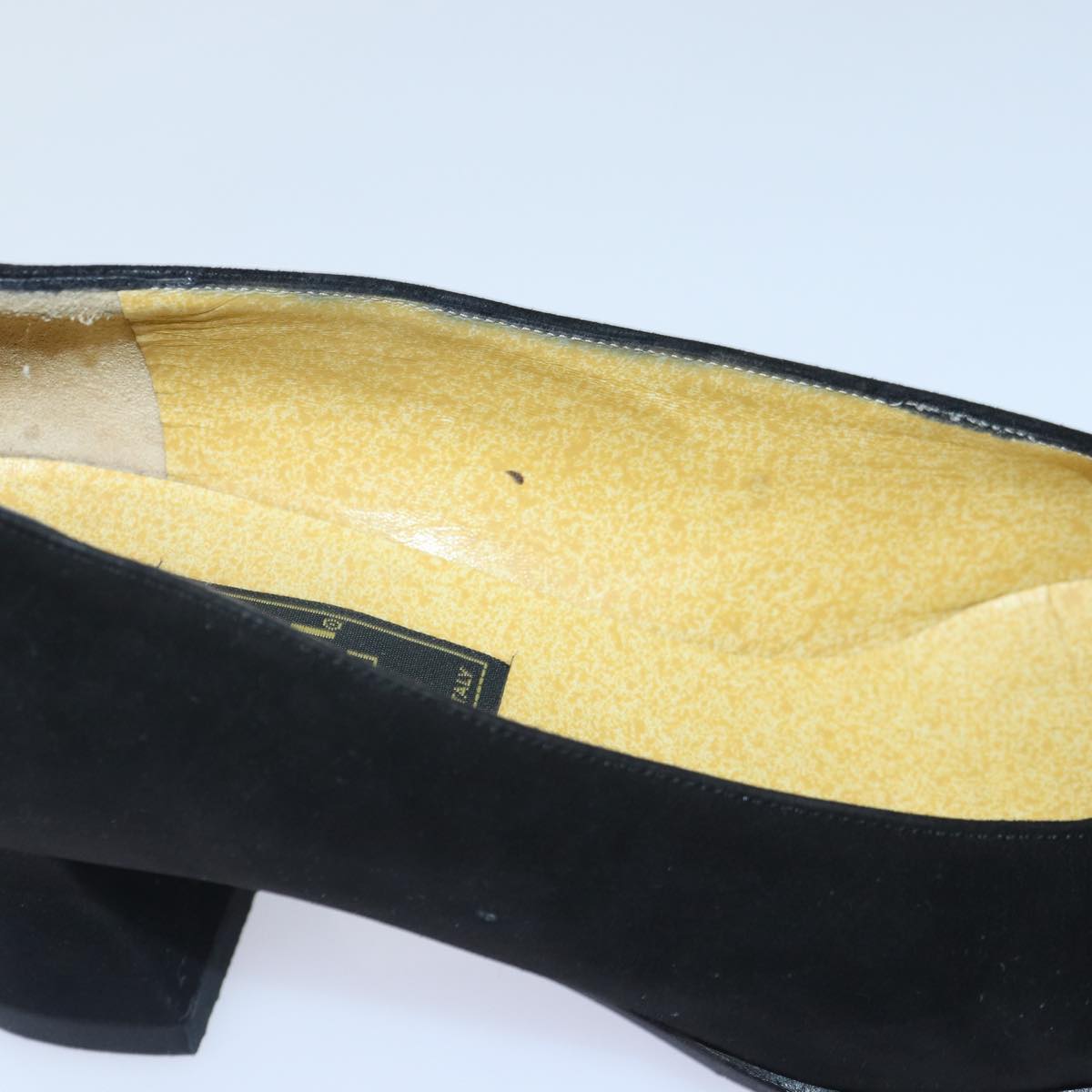 FENDI Pumps 36 1/2 pumps Suede Leather Black Silver ti1921