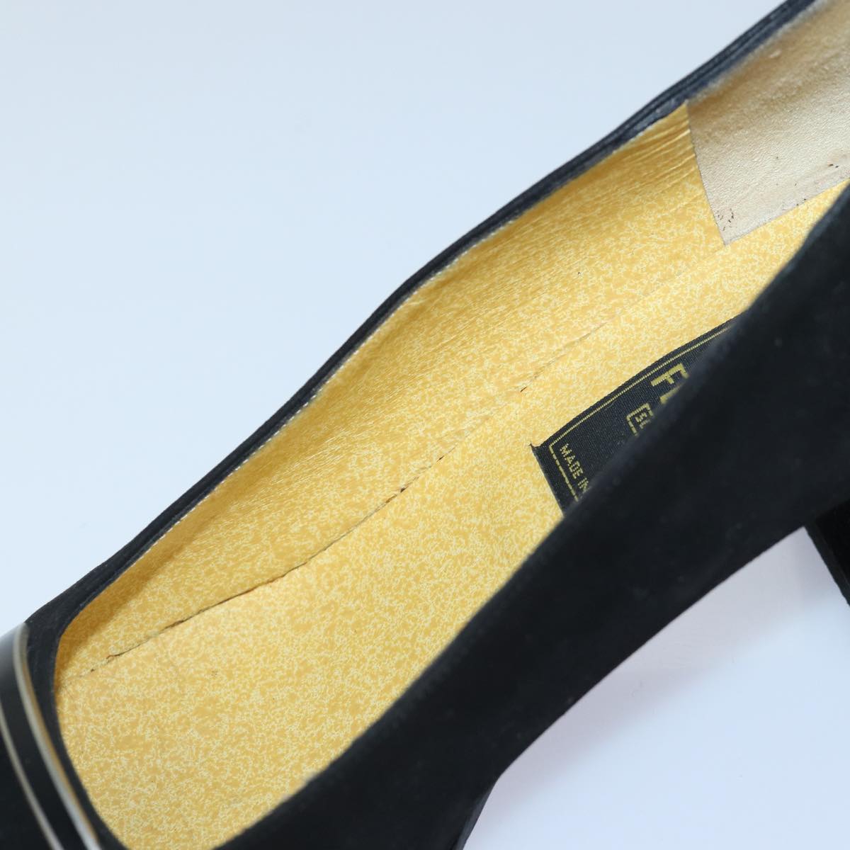 FENDI Pumps 36 1/2 pumps Suede Leather Black Silver ti1921