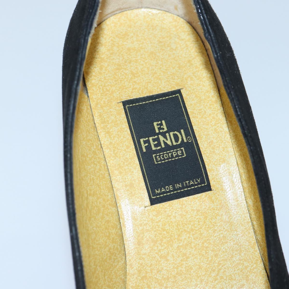 FENDI Pumps 36 1/2 pumps Suede Leather Black Silver ti1921