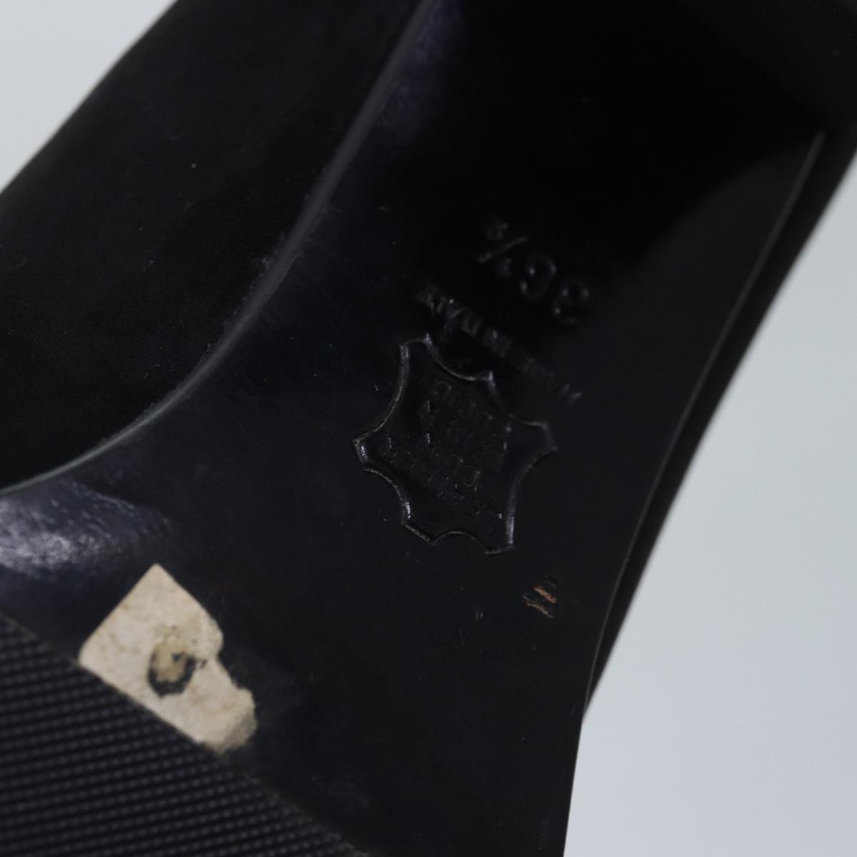 FENDI Pumps 36 1/2 pumps Suede Leather Black Silver ti1921
