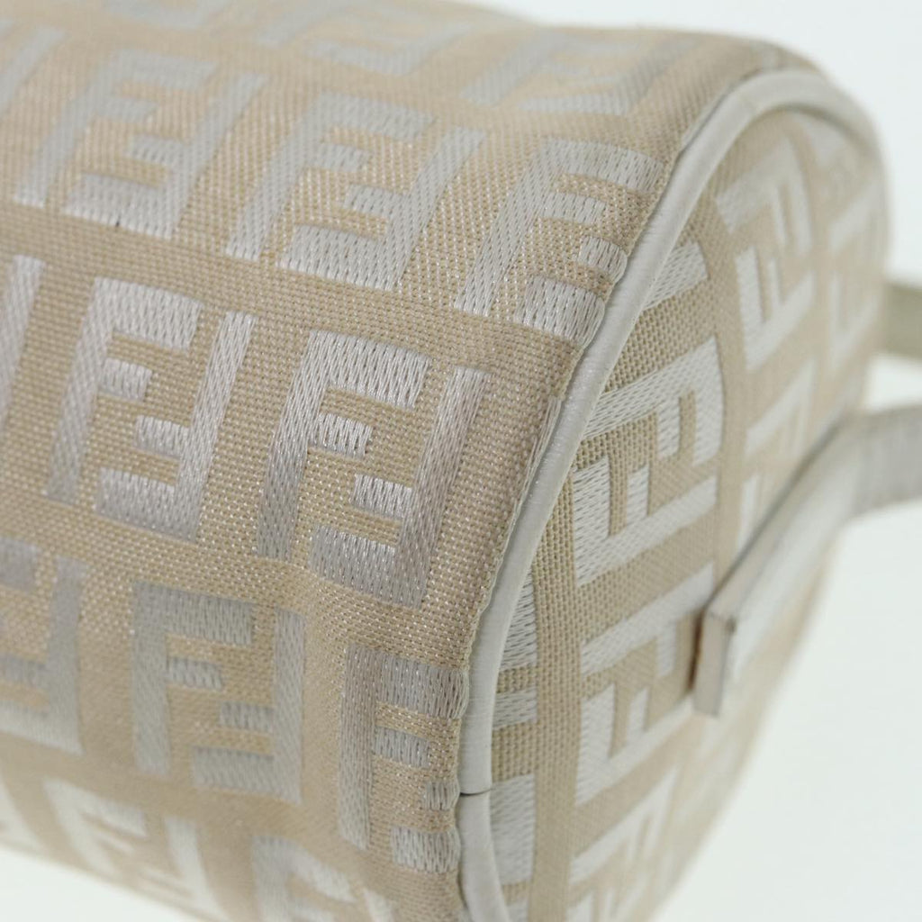 FENDI Zucchino Canvas Pouch Nylon White Silver ti1933