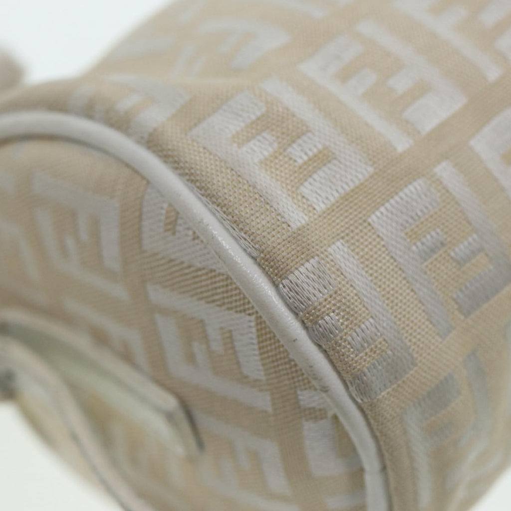 FENDI Zucchino Canvas Pouch Nylon White Silver ti1933