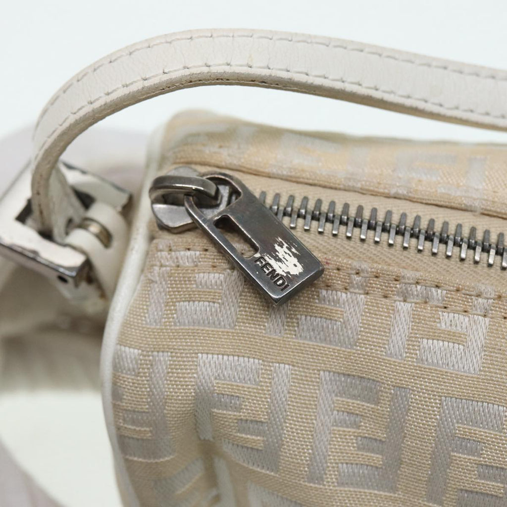 FENDI Zucchino Canvas Pouch Nylon White Silver ti1933