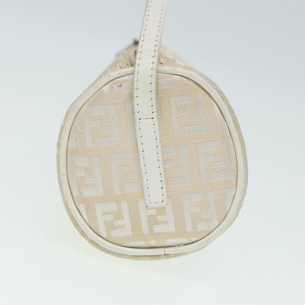FENDI Zucchino Canvas Pouch Nylon White Silver ti1933