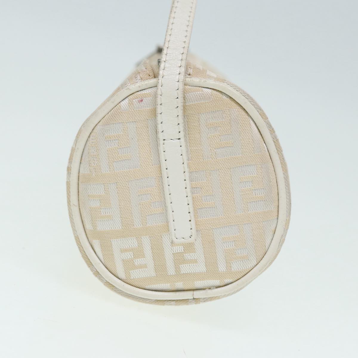 FENDI Zucchino Canvas Pouch Nylon White Silver ti1933