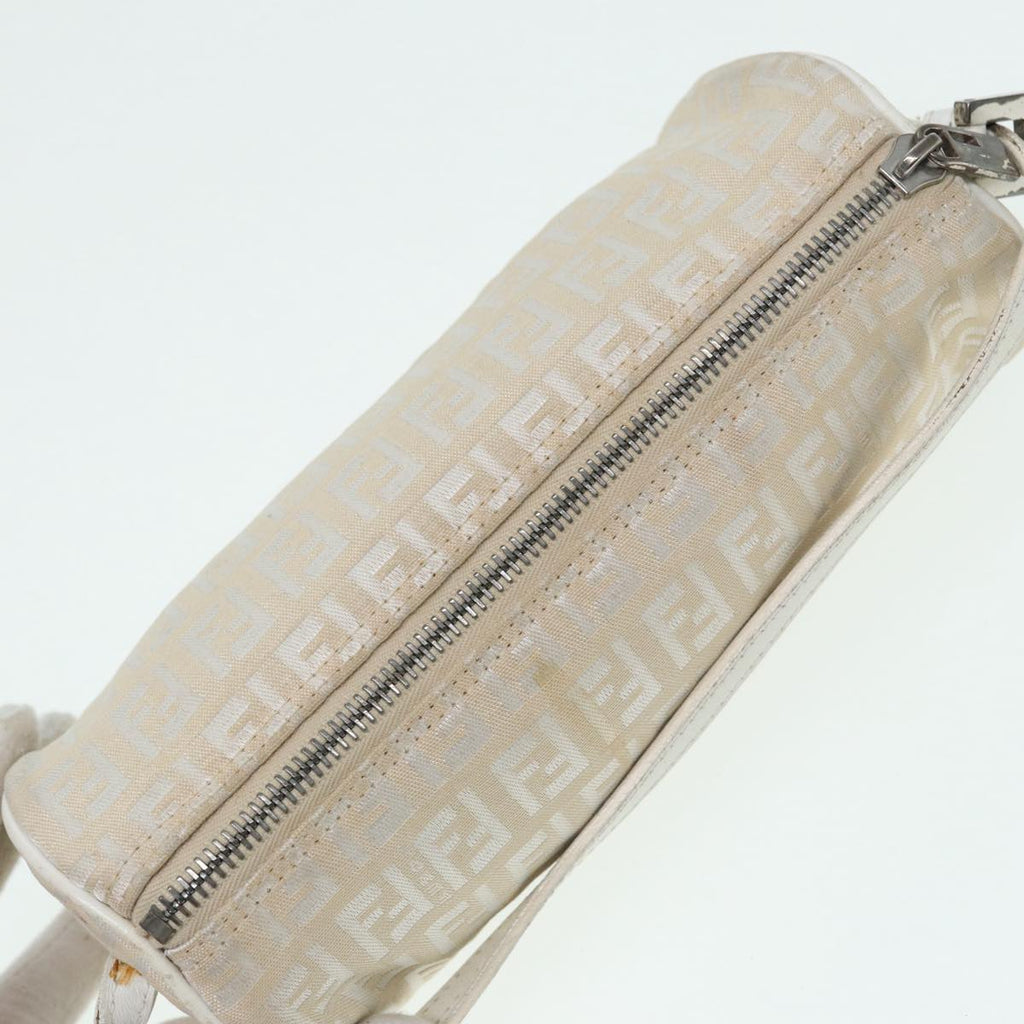 FENDI Zucchino Canvas Pouch Nylon White Silver ti1933