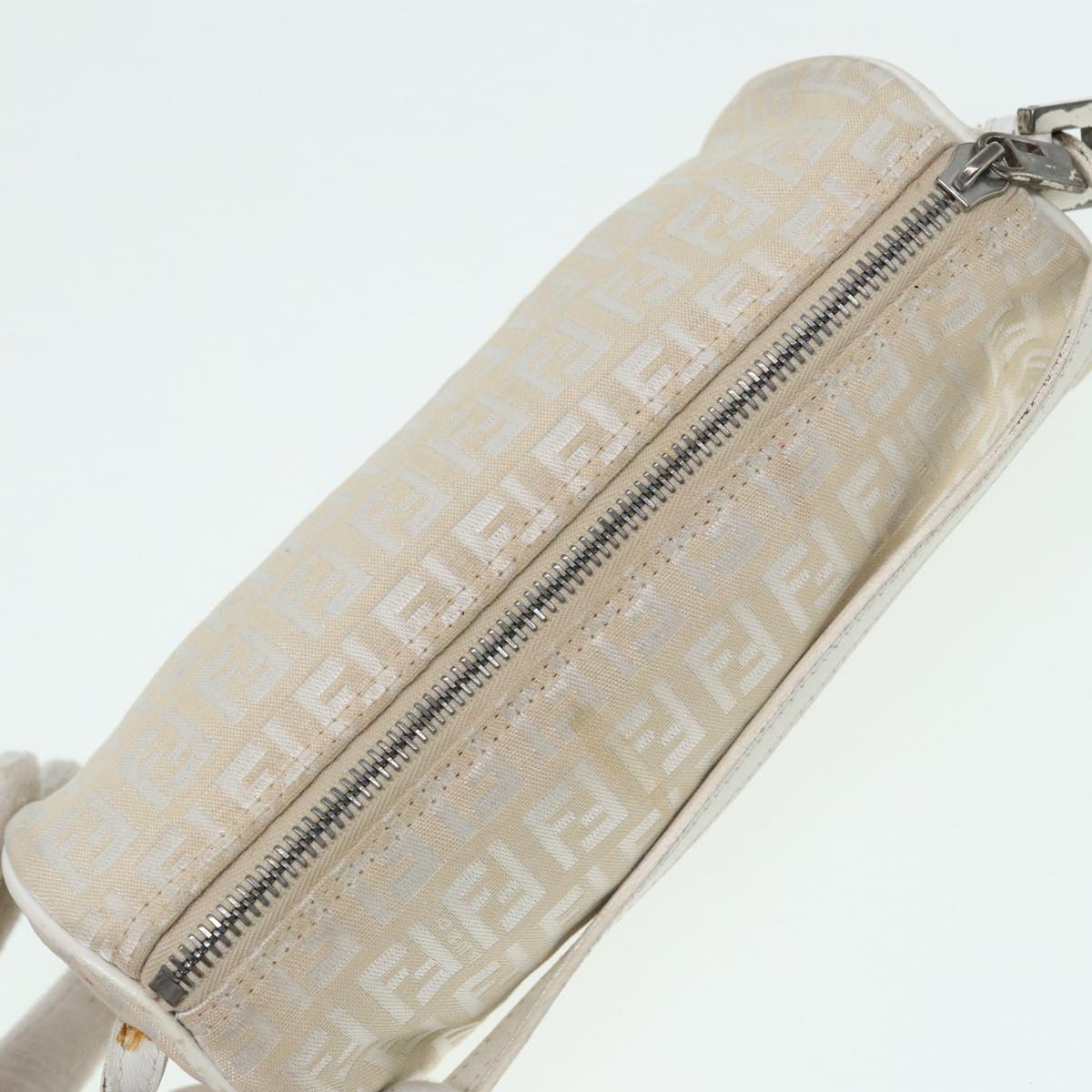 FENDI Zucchino Canvas Pouch Nylon White Silver ti1933