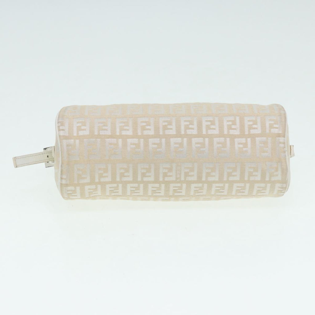 FENDI Zucchino Canvas Pouch Nylon White Silver ti1933