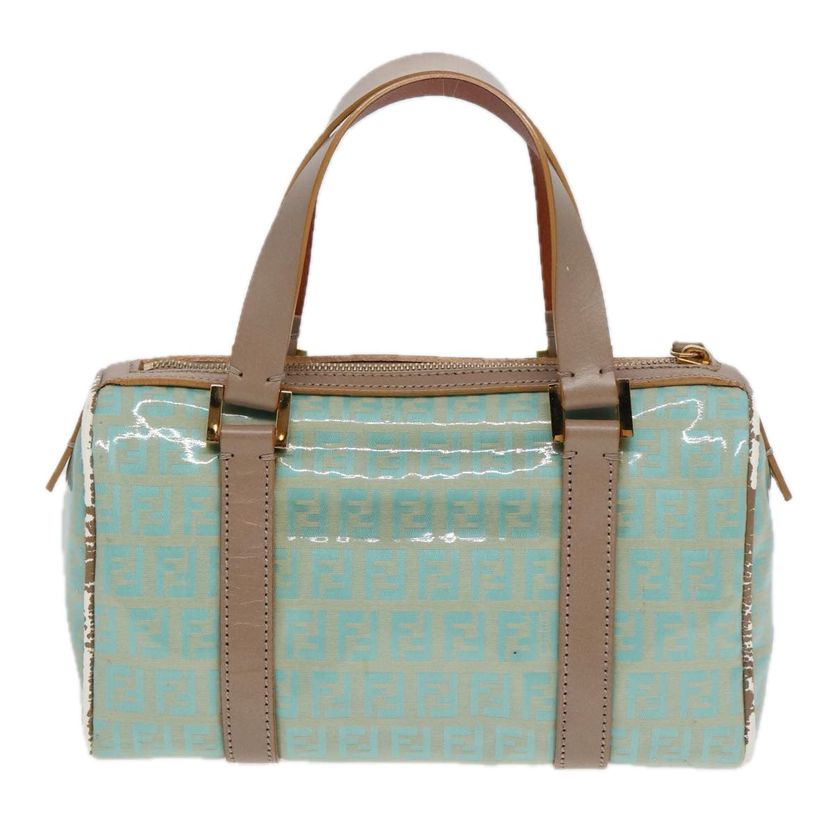 FENDI Hand Bag Enamel Peppermint Gold ti1934