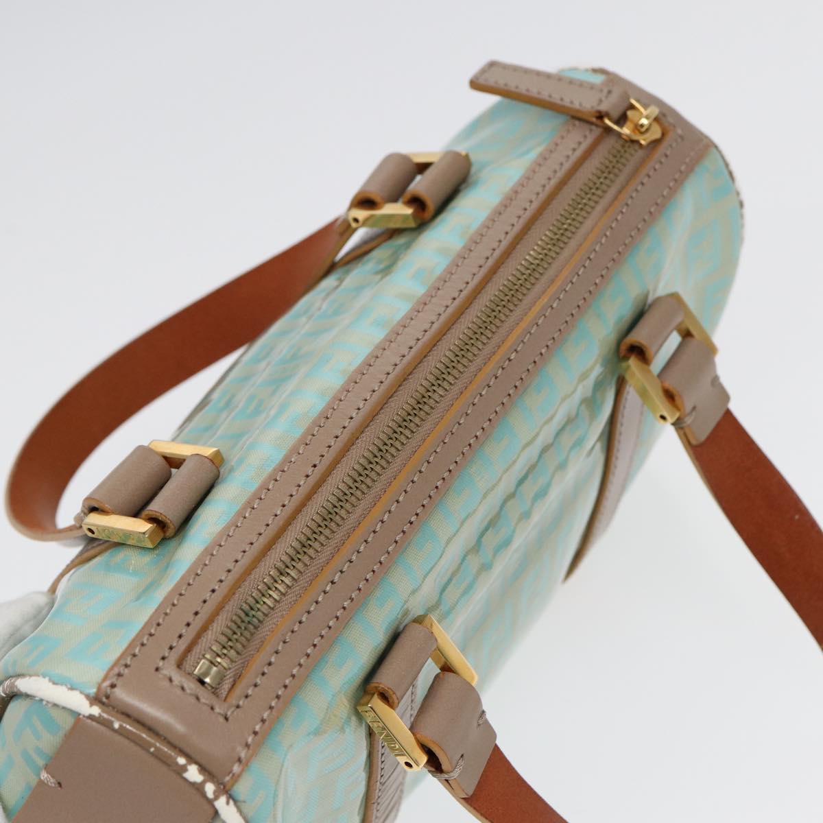 FENDI Hand Bag Enamel Peppermint Gold ti1934