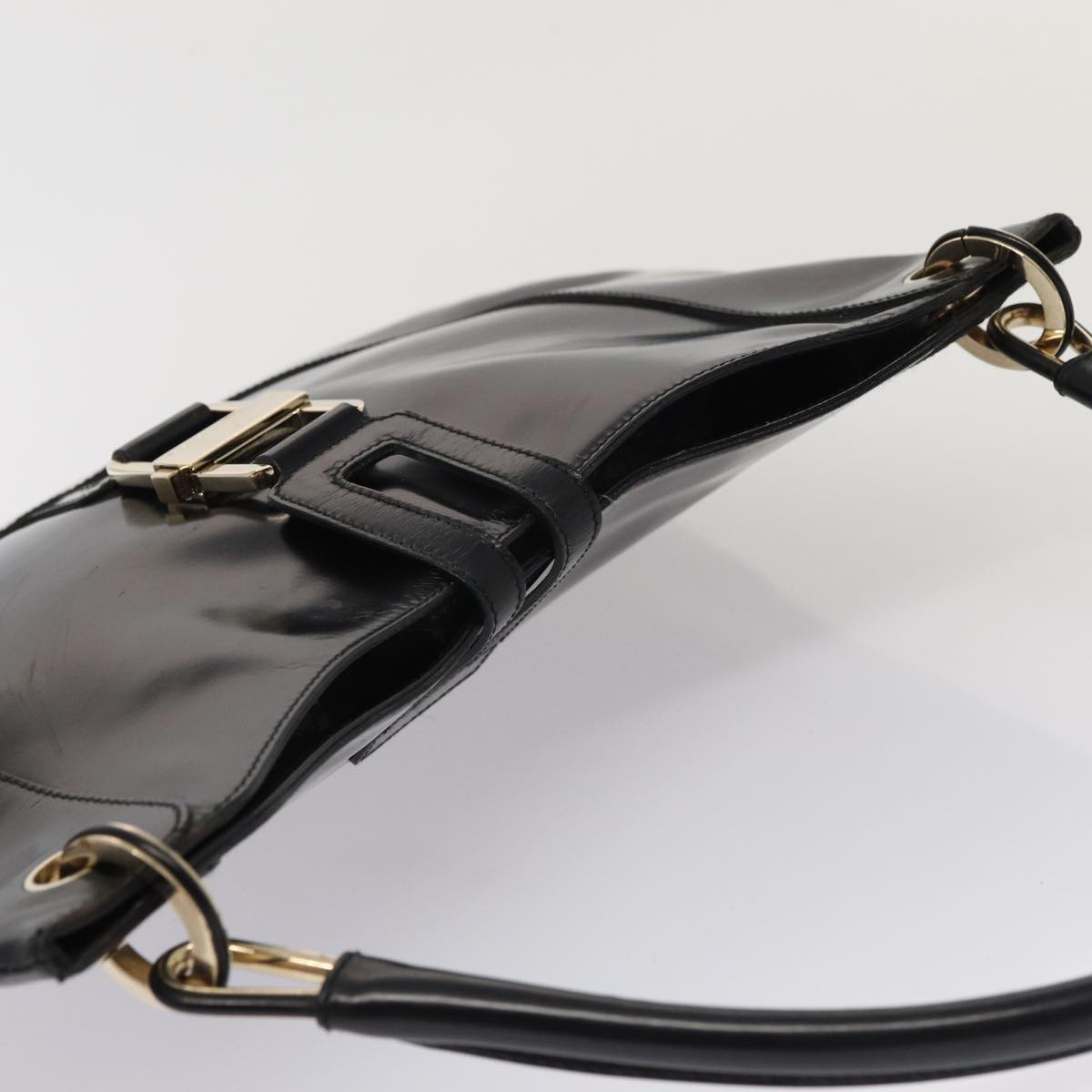 GUCCI Shoulder Bag Patent leather Black Gold 001 4149 ti1936
