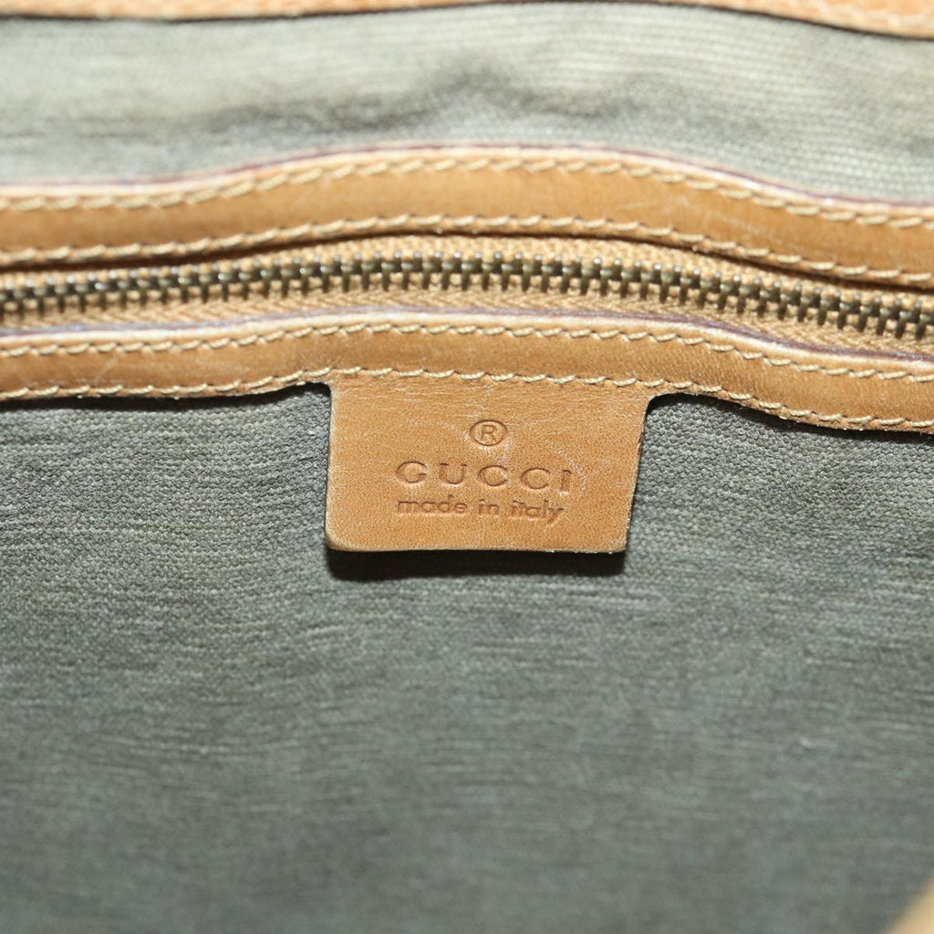 GUCCI Hand Bag Canvas Leather Beige 110295 ti1937