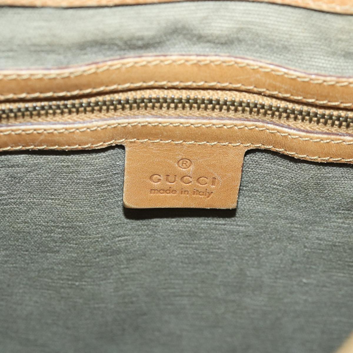 GUCCI Hand Bag Canvas Leather Beige 110295 ti1937