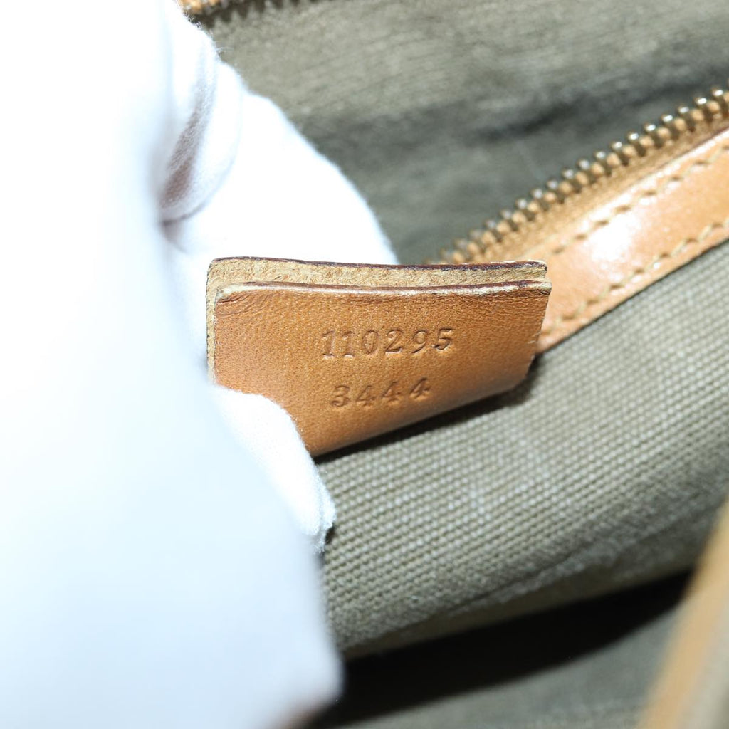 GUCCI Hand Bag Canvas Leather Beige 110295 ti1937