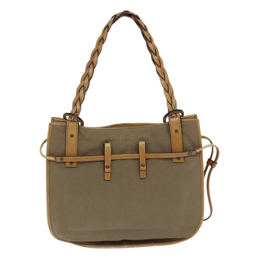 GUCCI Hand Bag Canvas Leather Beige 110295 ti1937