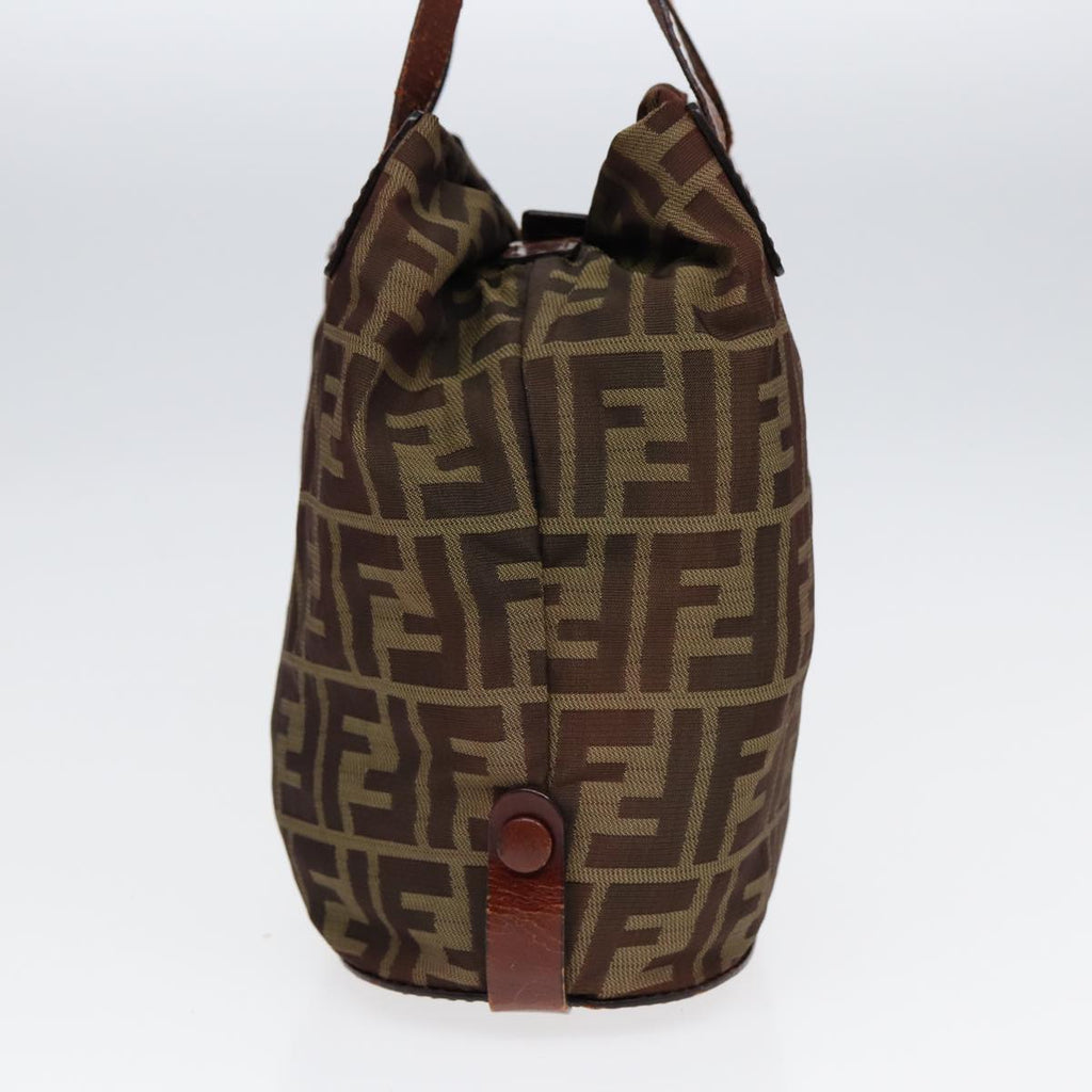 FENDI Zucca Canvas Hand Bag Brown Black ti1947