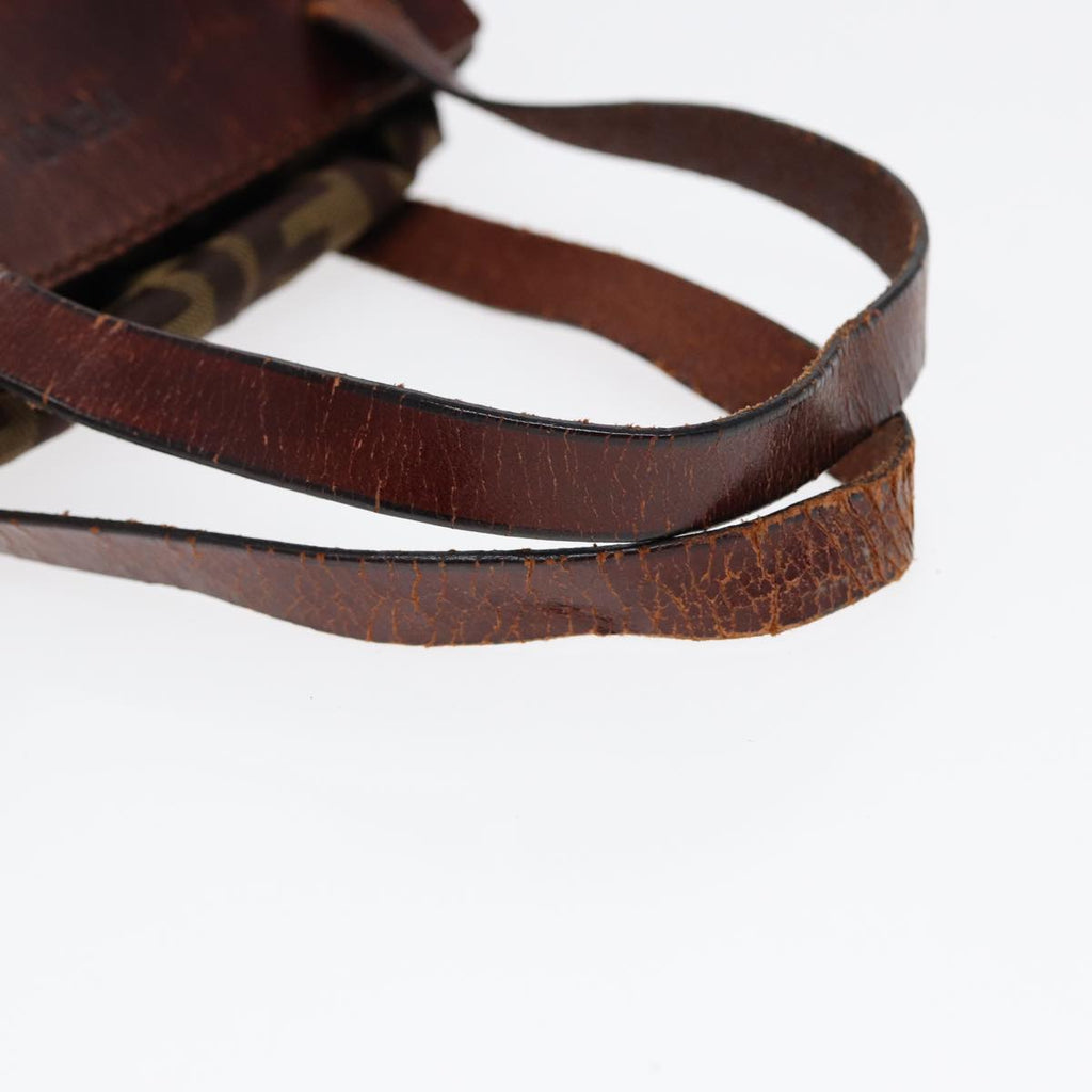 FENDI Zucca Canvas Hand Bag Brown Black ti1947