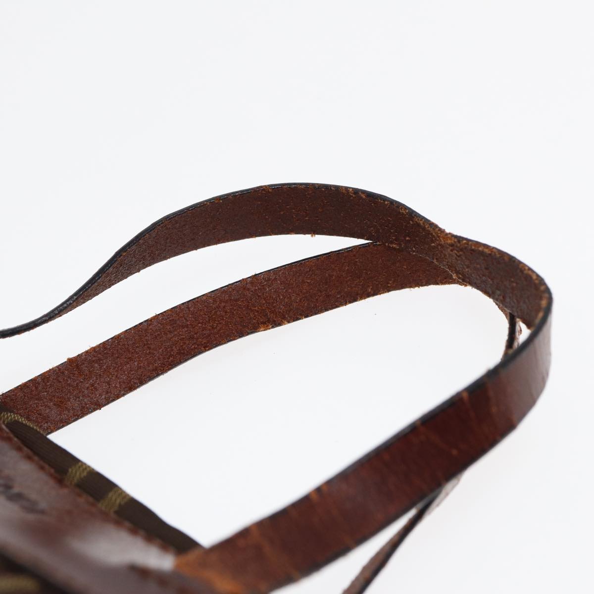 FENDI Zucca Canvas Hand Bag Brown Black ti1947