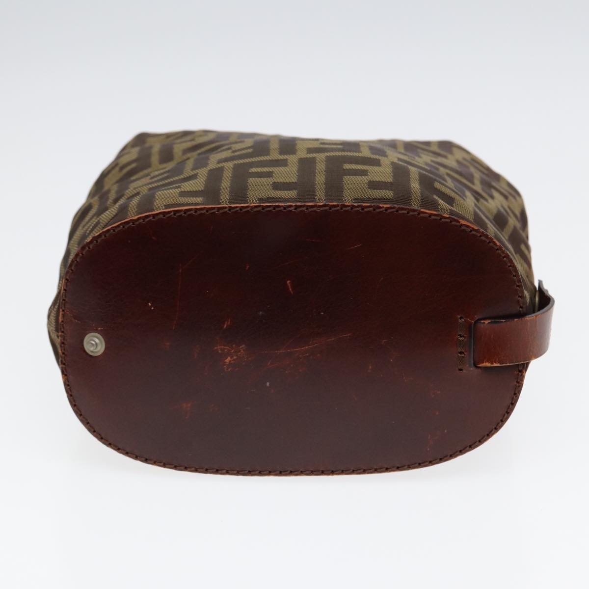FENDI Zucca Canvas Hand Bag Brown Black ti1947