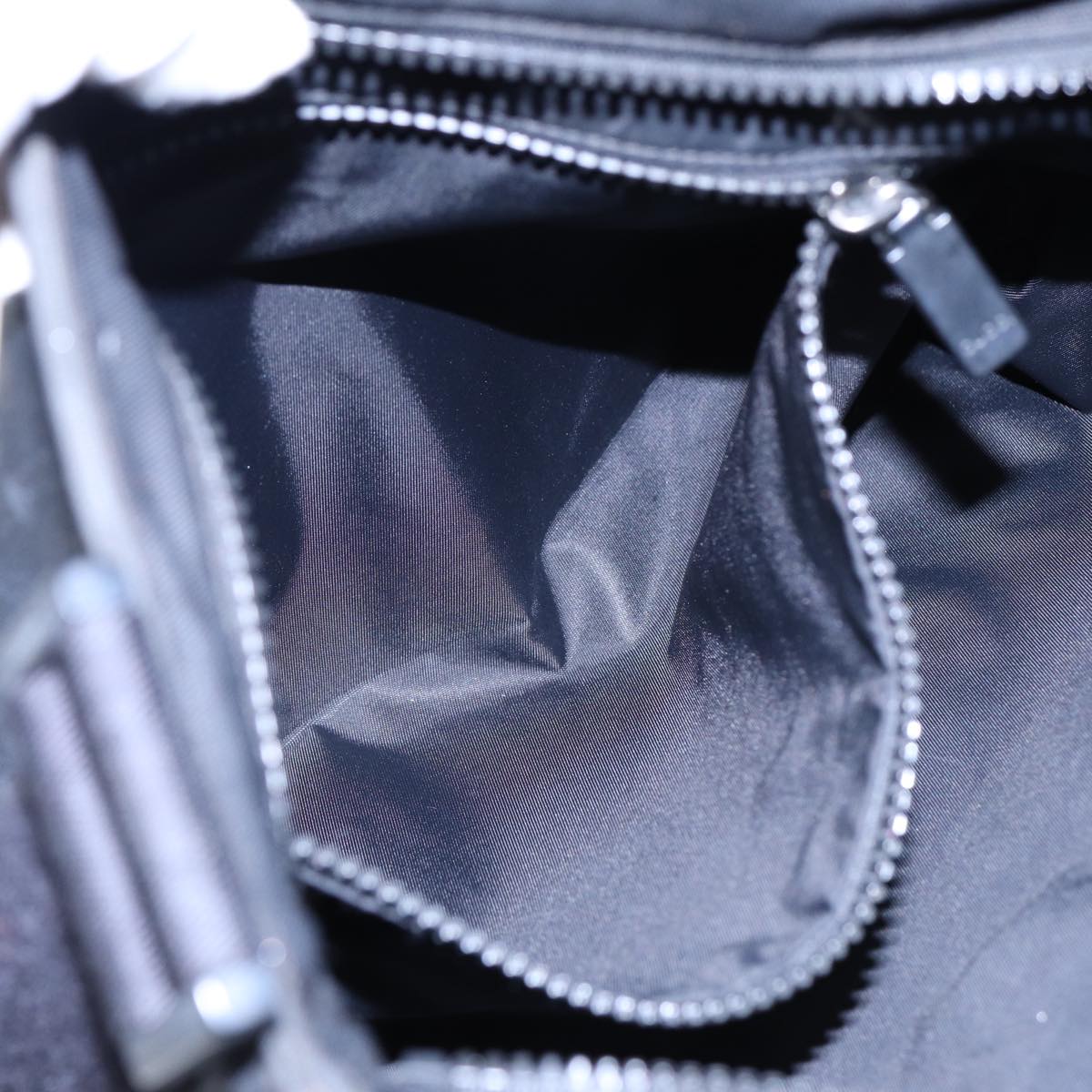 GUCCI Web Sherry Line Shoulder Bag Nylon Black Silver 181067 ti1952