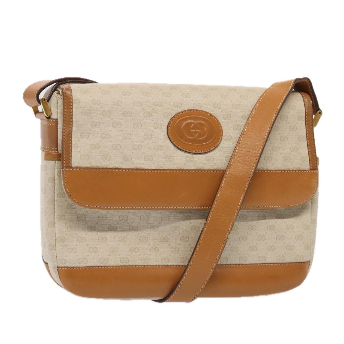 GUCCI GG Supreme Shoulder Bag PVC Leather Beige gold 001 106 0185 ti1955
