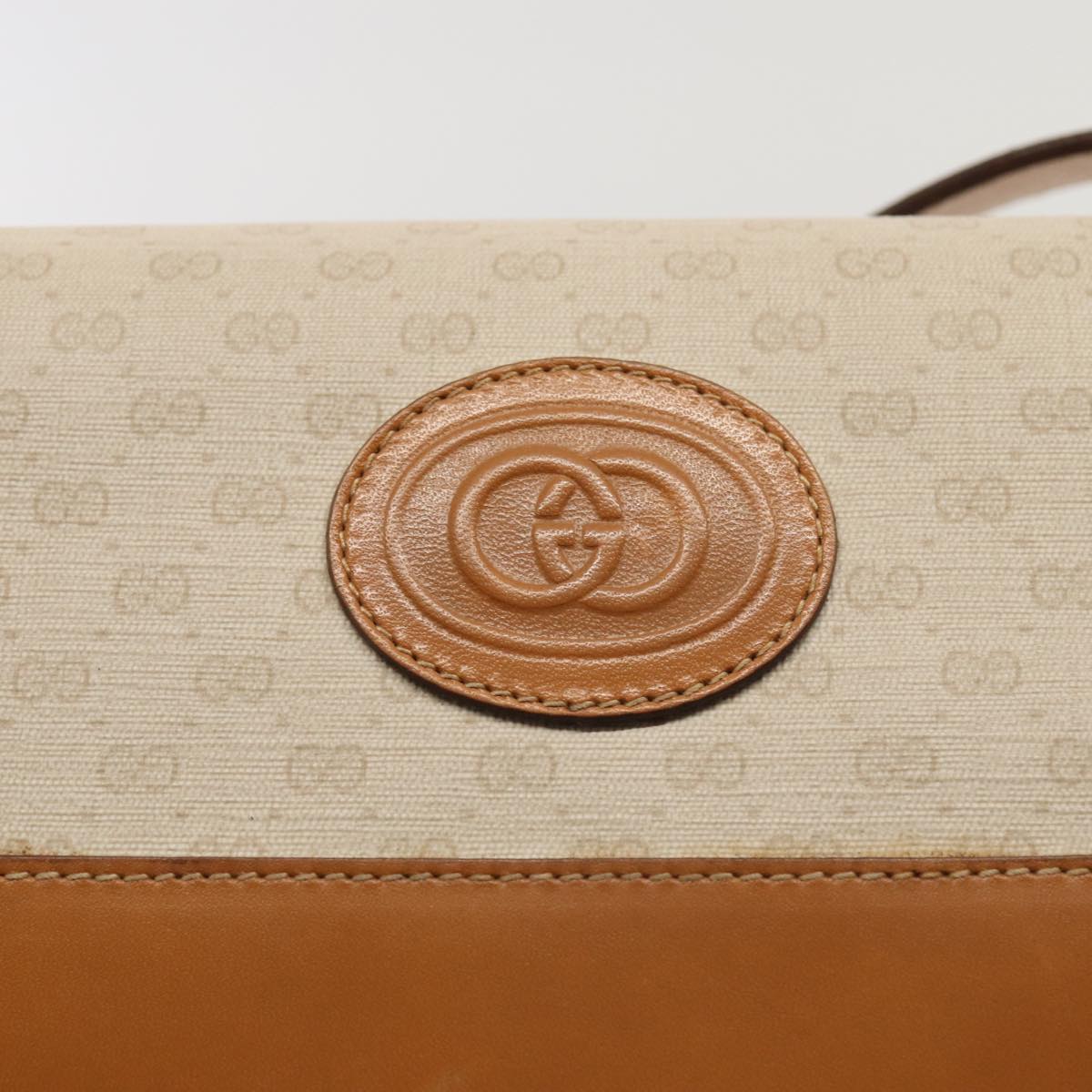 GUCCI GG Supreme Shoulder Bag PVC Leather Beige gold 001 106 0185 ti1955