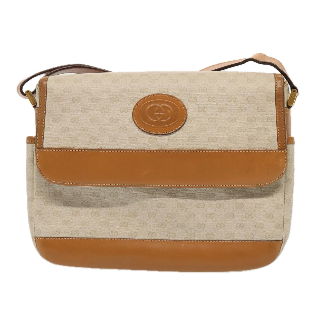 GUCCI GG Supreme Shoulder Bag PVC Leather Beige gold 001 106 0185 ti1955