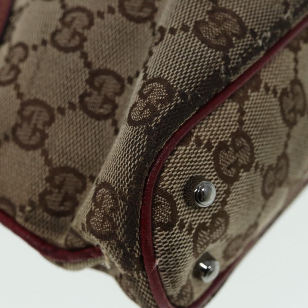 GUCCI GG Canvas Tote Bag Beige Red 113015 ti1957