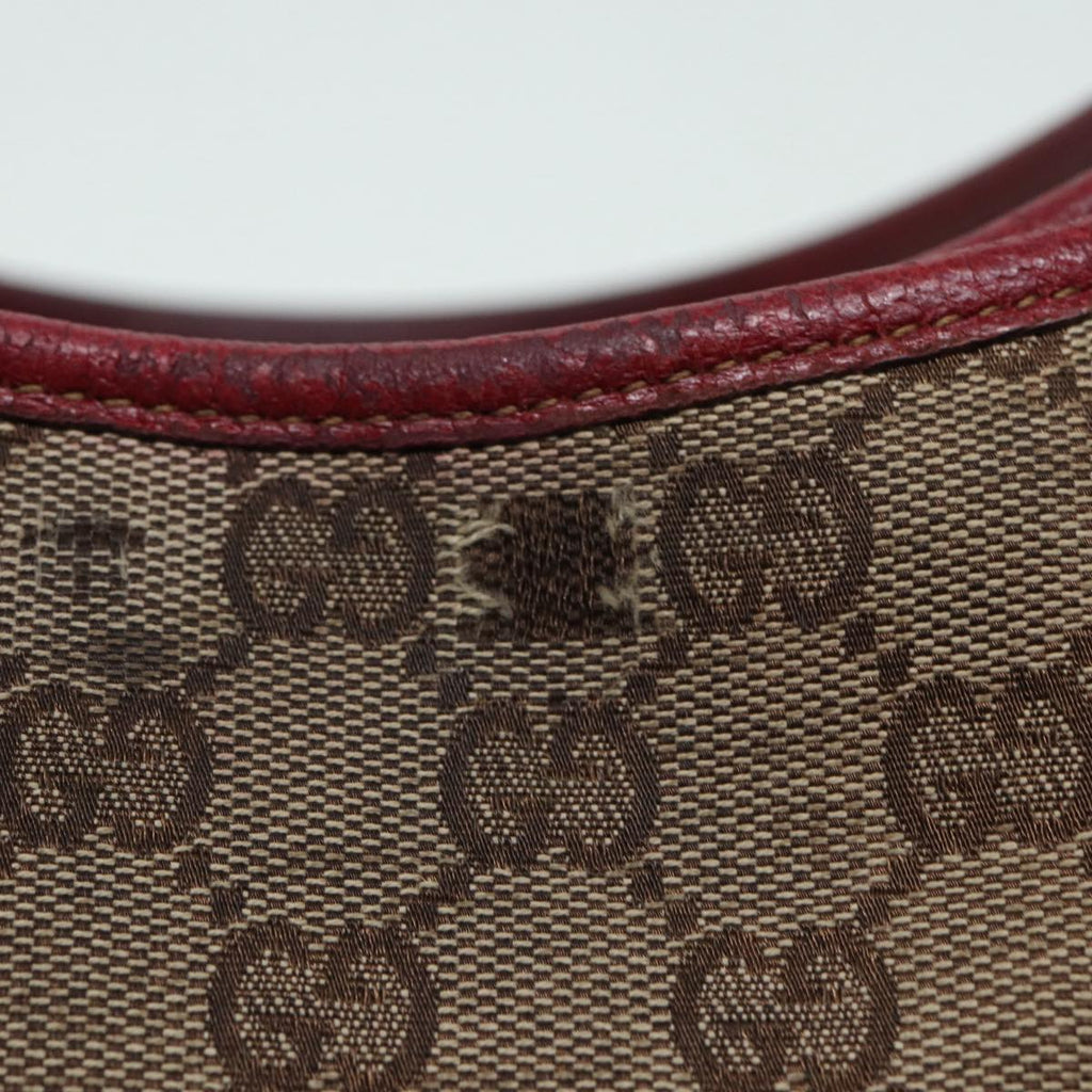 GUCCI GG Canvas Tote Bag Beige Red 113015 ti1957