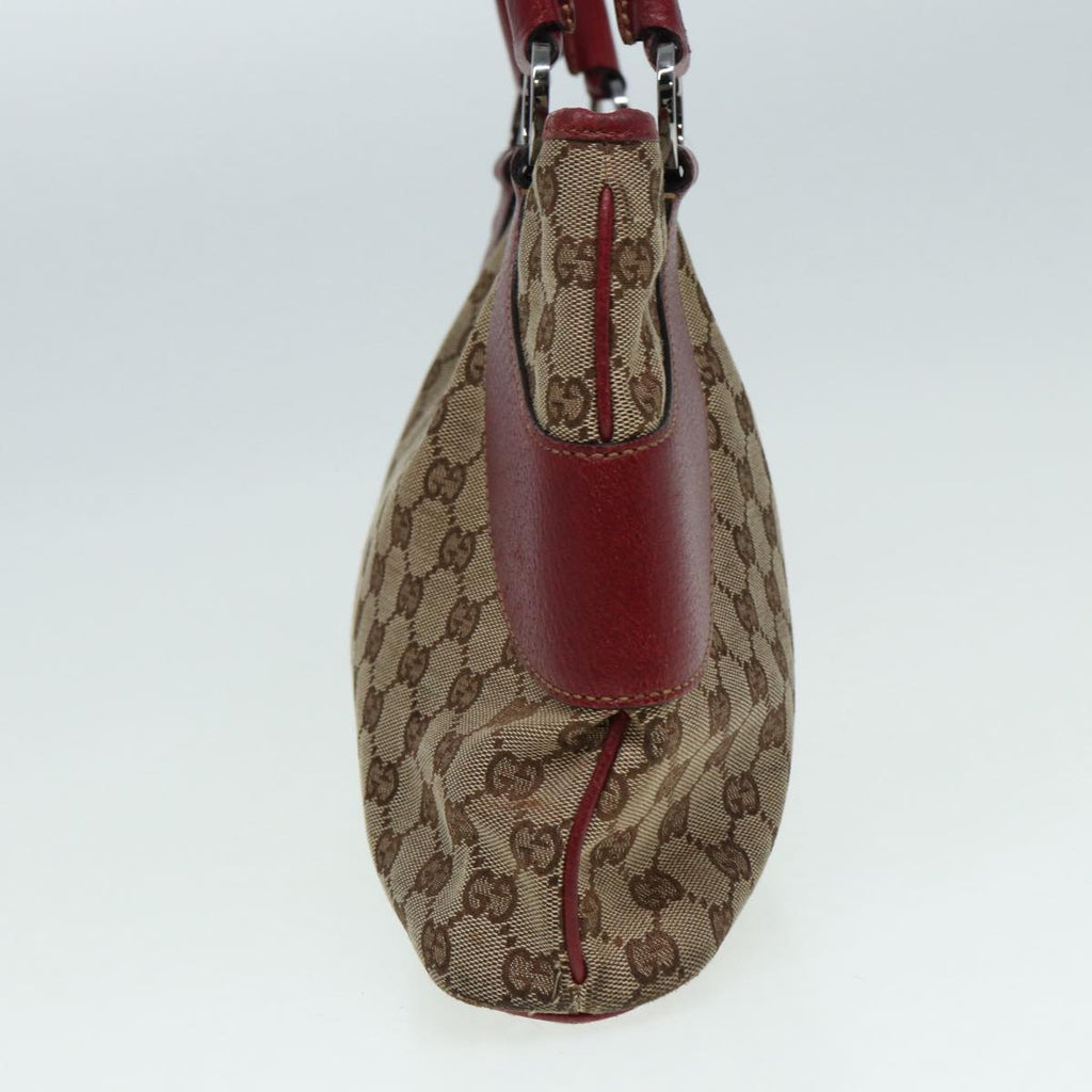 GUCCI GG Canvas Tote Bag Beige Red 113015 ti1957
