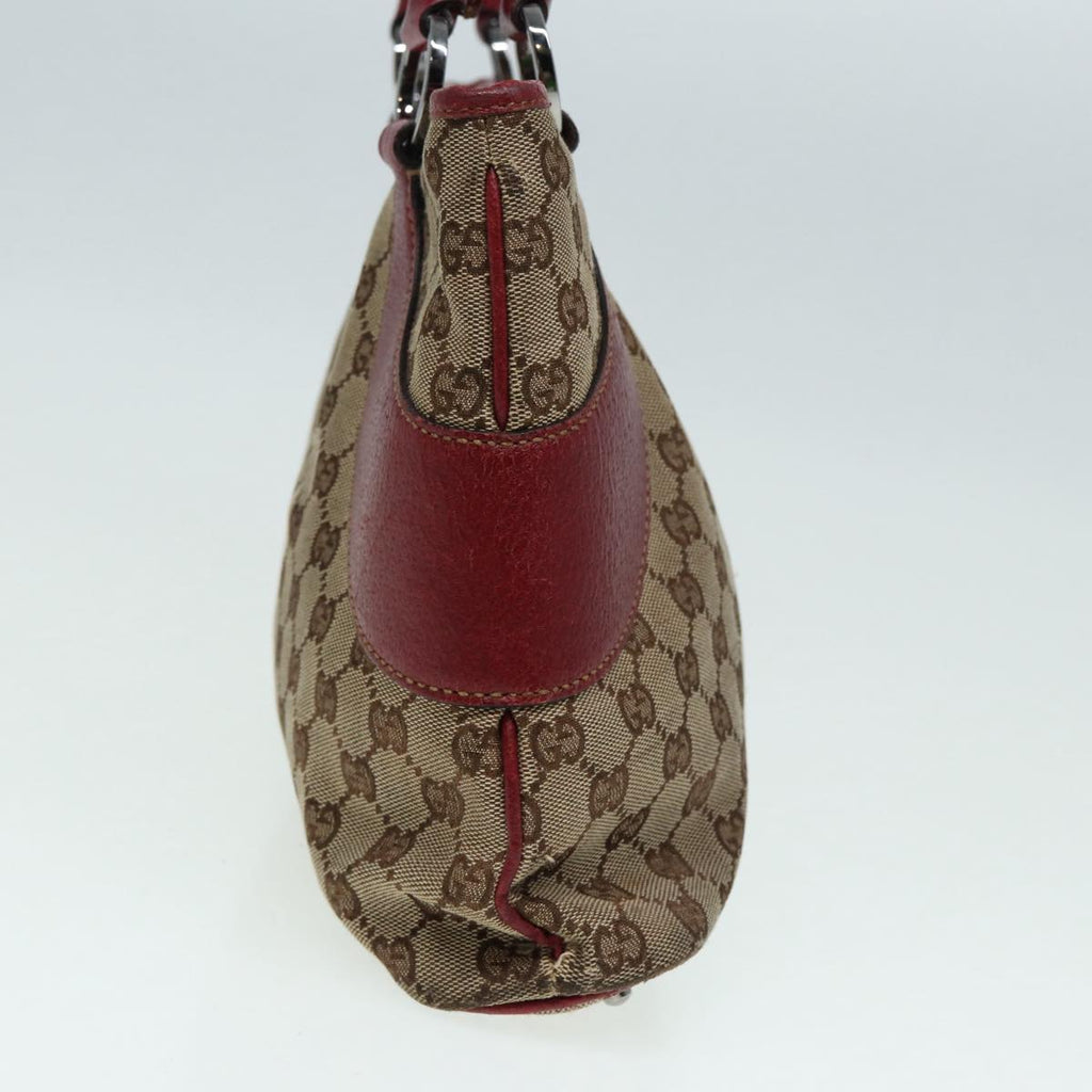 GUCCI GG Canvas Tote Bag Beige Red 113015 ti1957