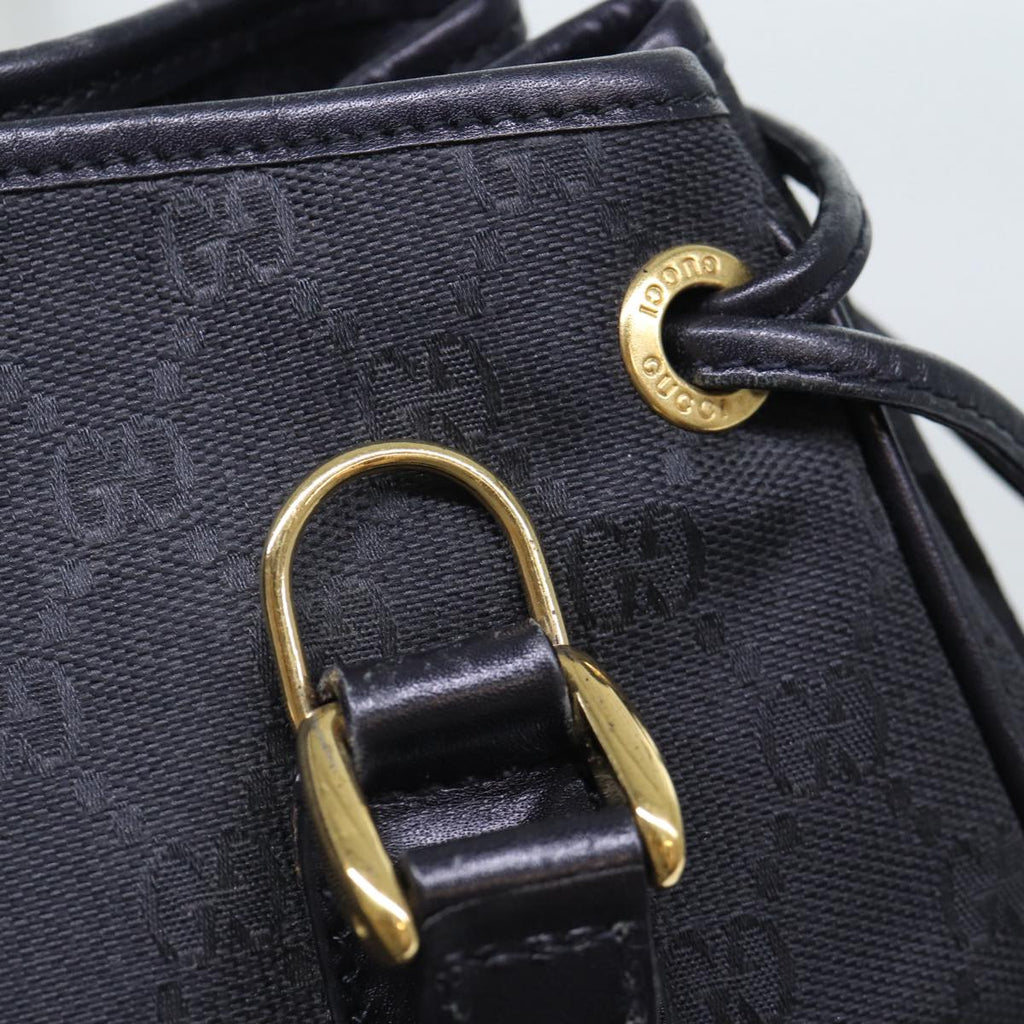 GUCCI GG Canvas Hand Bag 2way Black Gold 000 3444 0282 ti1965