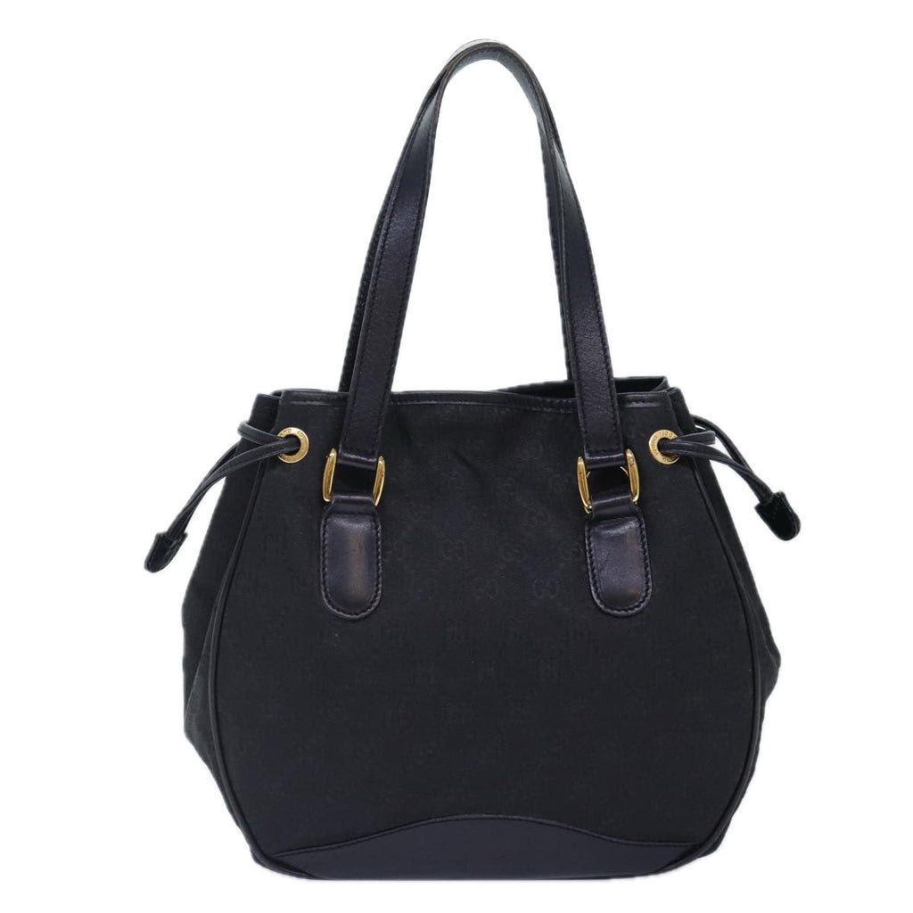 GUCCI GG Canvas Hand Bag 2way Black Gold 000 3444 0282 ti1965