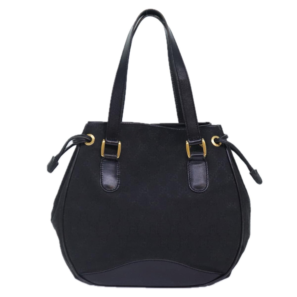 GUCCI GG Canvas Hand Bag 2way Black Gold 000 3444 0282 ti1965