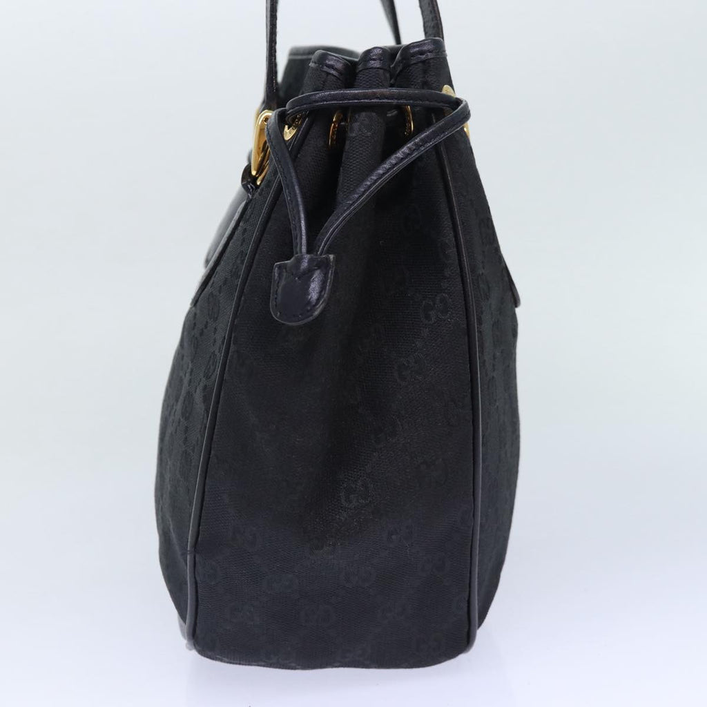 GUCCI GG Canvas Hand Bag 2way Black Gold 000 3444 0282 ti1965