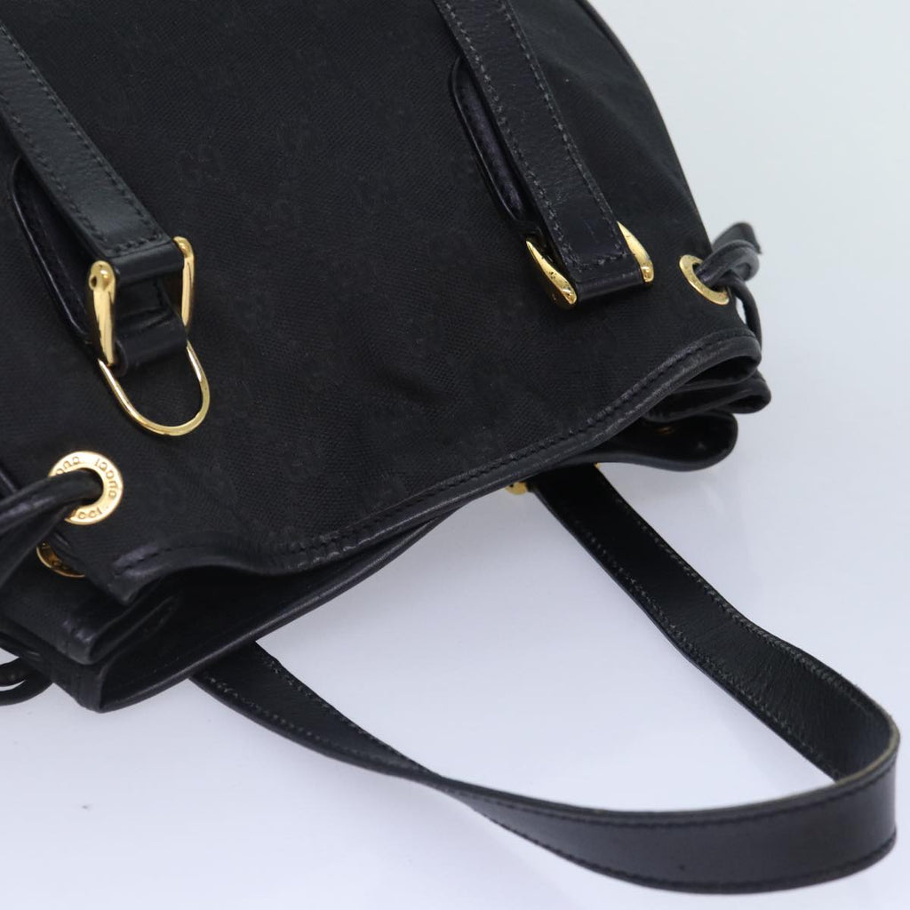 GUCCI GG Canvas Hand Bag 2way Black Gold 000 3444 0282 ti1965