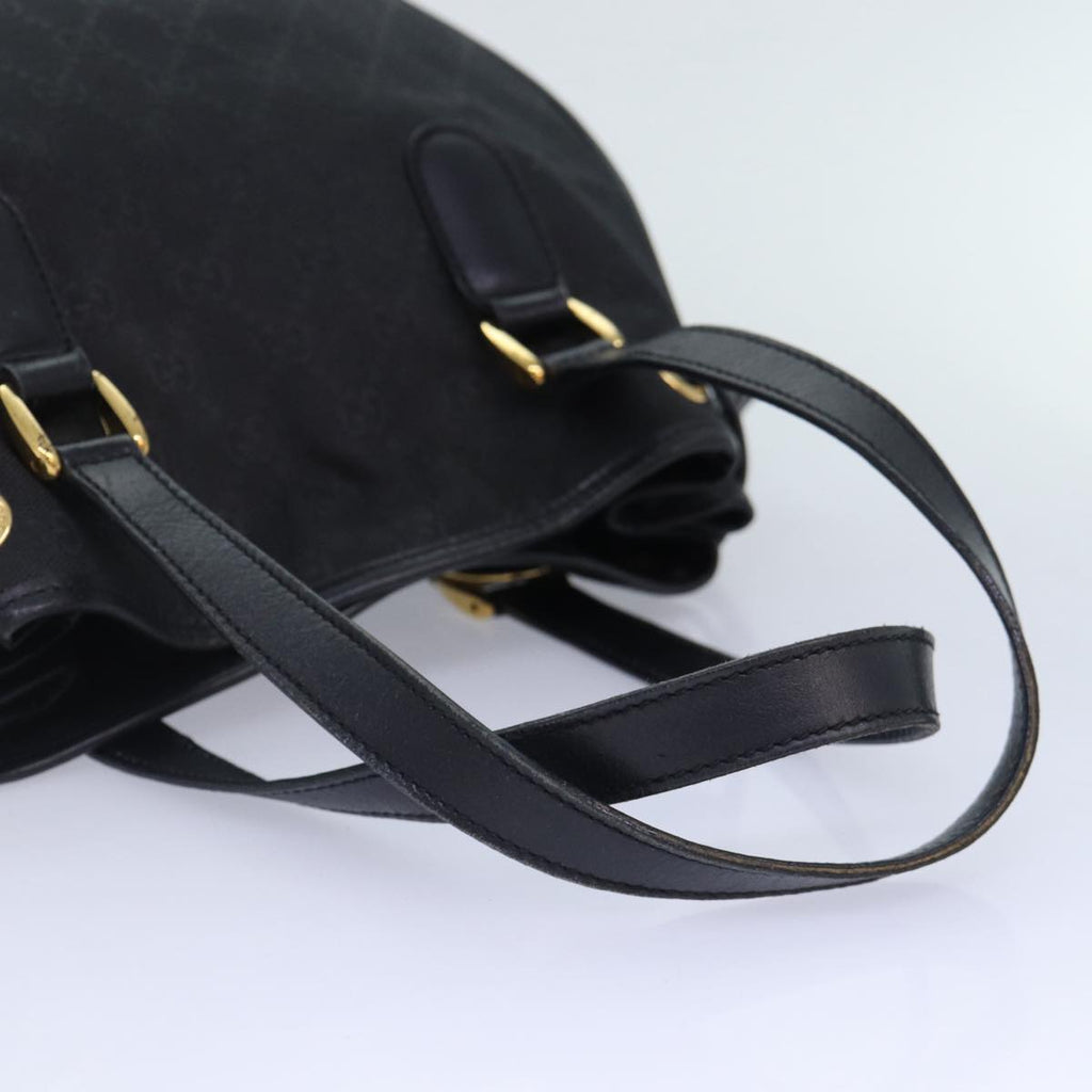 GUCCI GG Canvas Hand Bag 2way Black Gold 000 3444 0282 ti1965
