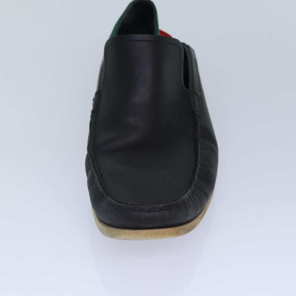 GUCCI Web Sherry Line slipper shoes Leather 41.5EJ Black ti1971