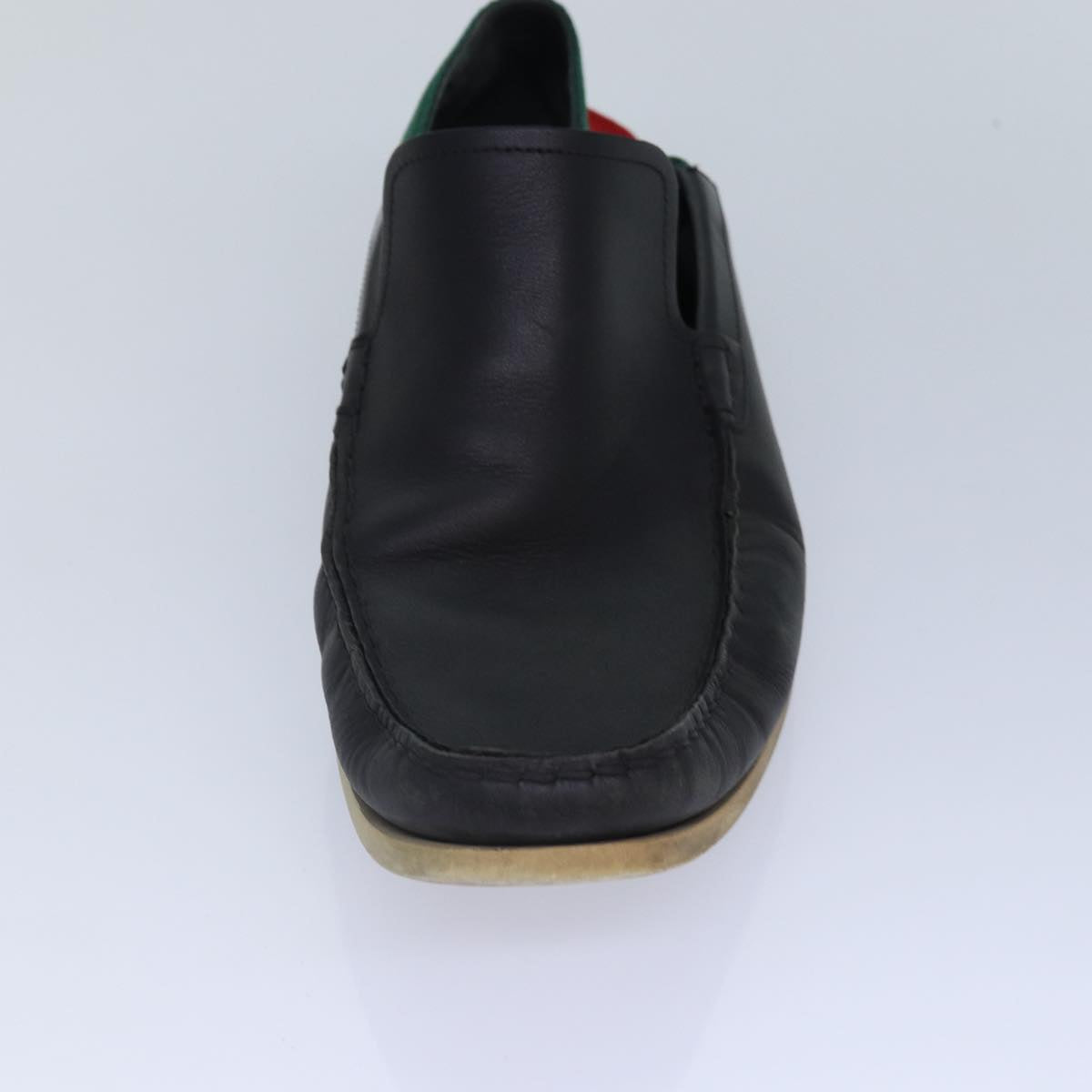 GUCCI Web Sherry Line slipper shoes Leather 41.5EJ Black ti1971