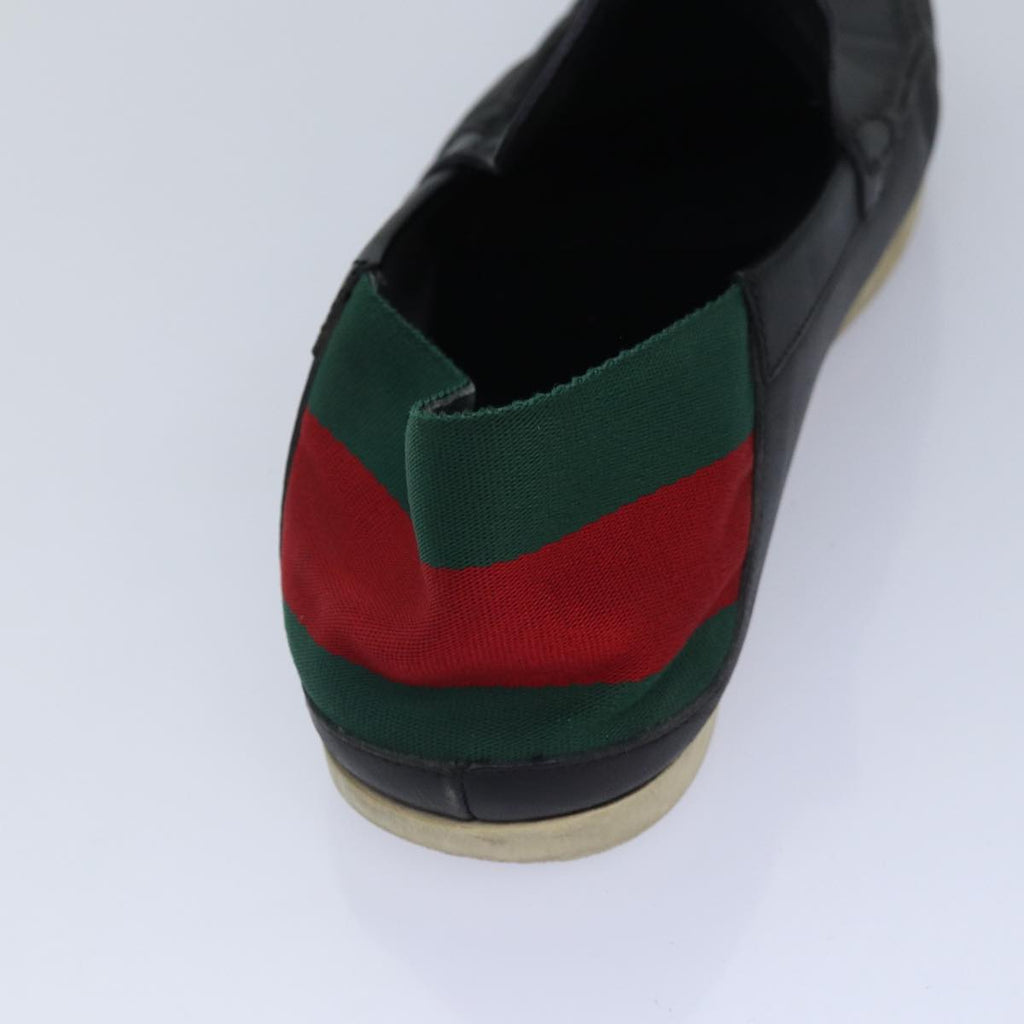 GUCCI Web Sherry Line slipper shoes Leather 41.5EJ Black ti1971