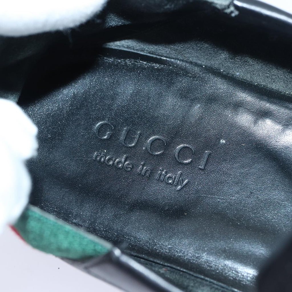 GUCCI Web Sherry Line slipper shoes Leather 41.5EJ Black ti1971