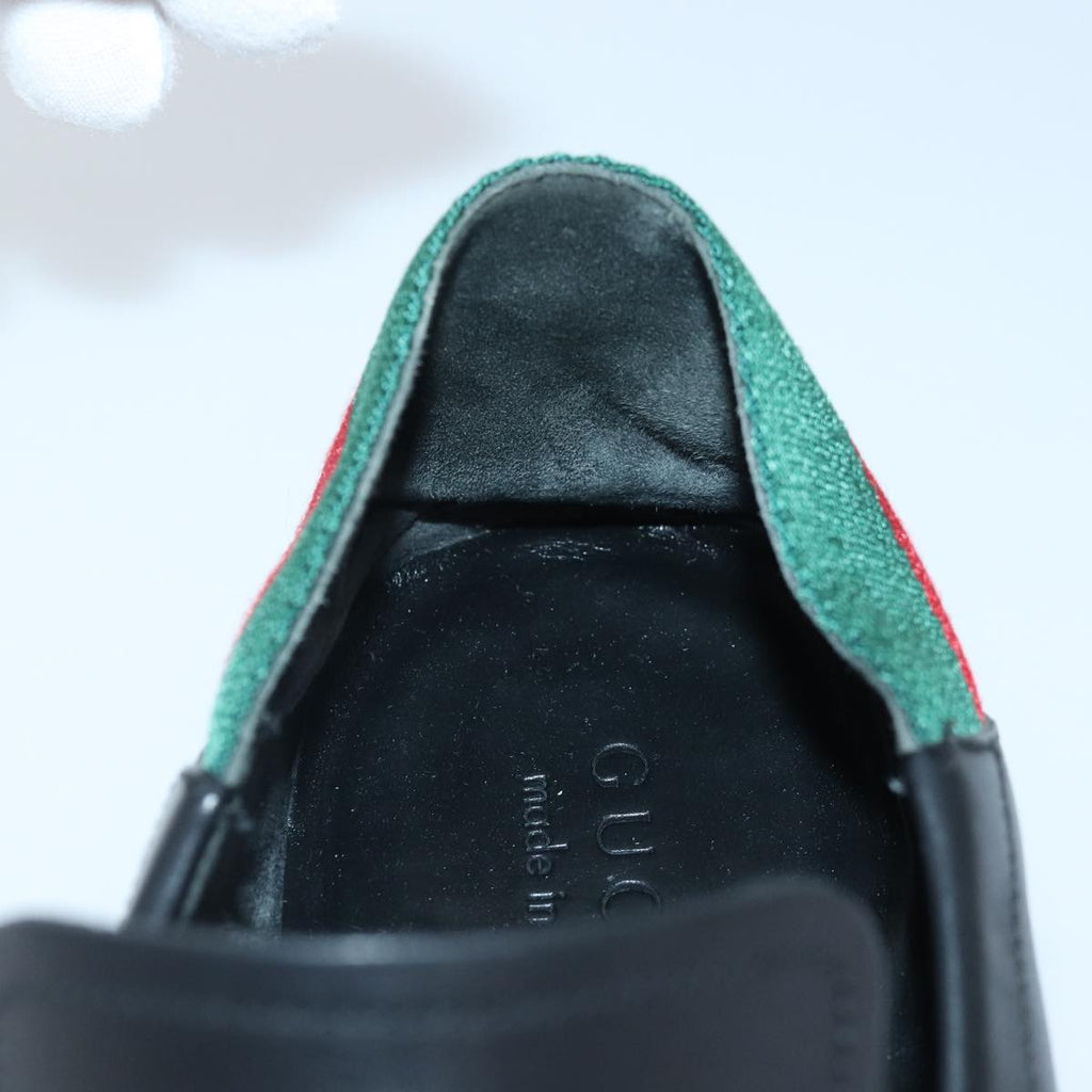 GUCCI Web Sherry Line slipper shoes Leather 41.5EJ Black ti1971