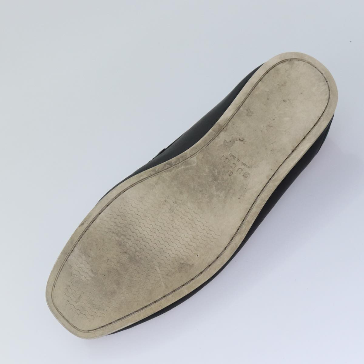 GUCCI Web Sherry Line slipper shoes Leather 41.5EJ Black ti1971