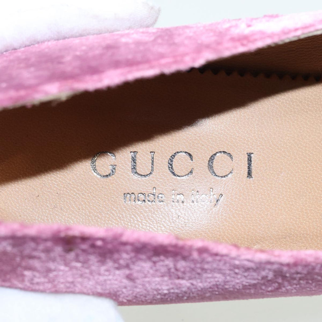 GUCCI pumps High heels Velor 37C Pink Beige ti1972