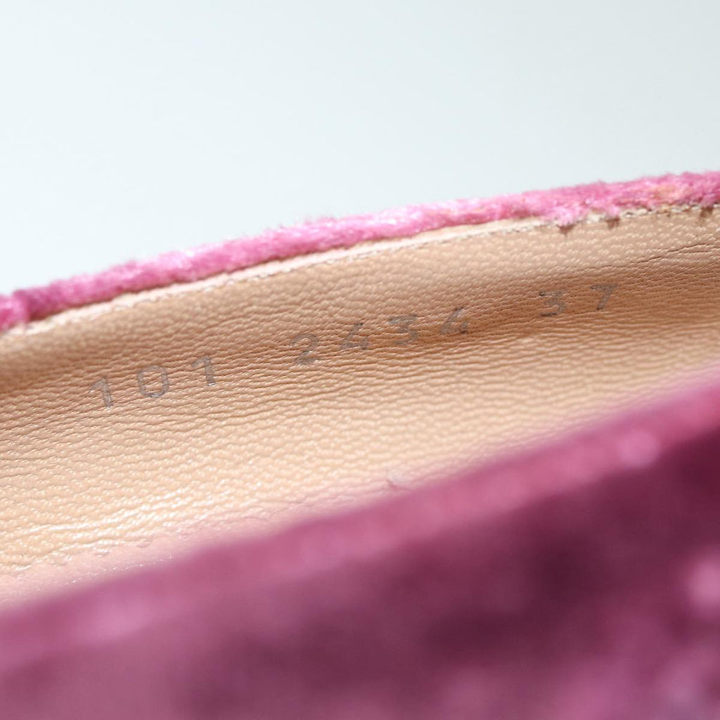 GUCCI pumps High heels Velor 37C Pink Beige ti1972