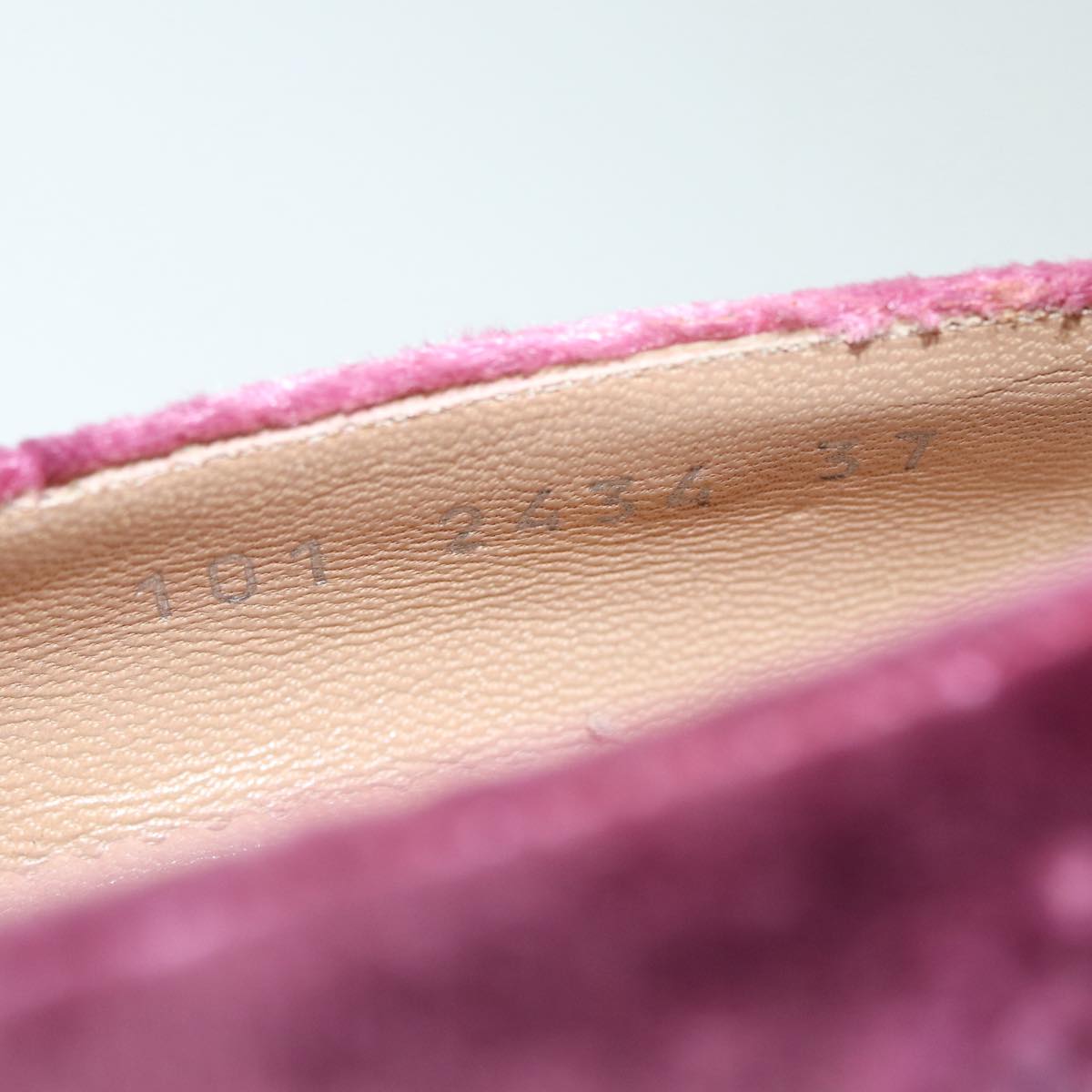 GUCCI pumps High heels Velor 37C Pink Beige ti1972