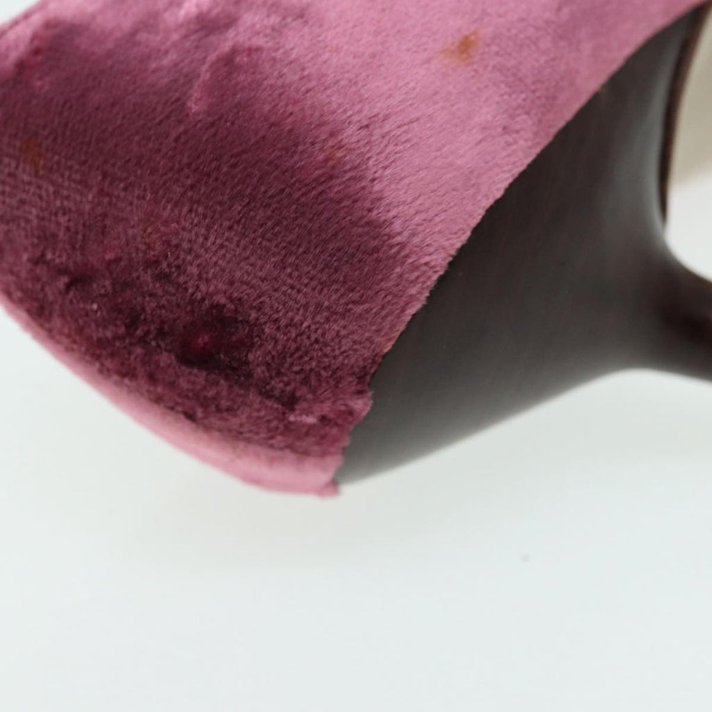 GUCCI pumps High heels Velor 37C Pink Beige ti1972