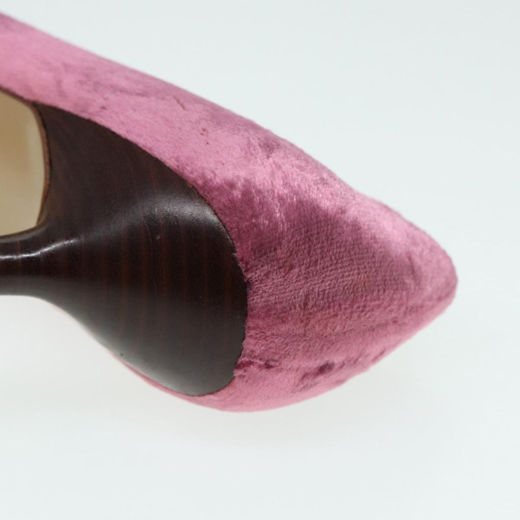 GUCCI pumps High heels Velor 37C Pink Beige ti1972