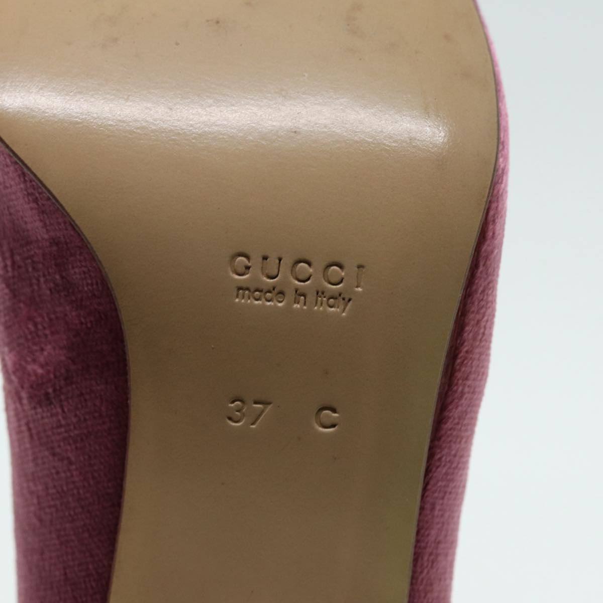 GUCCI pumps High heels Velor 37C Pink Beige ti1972