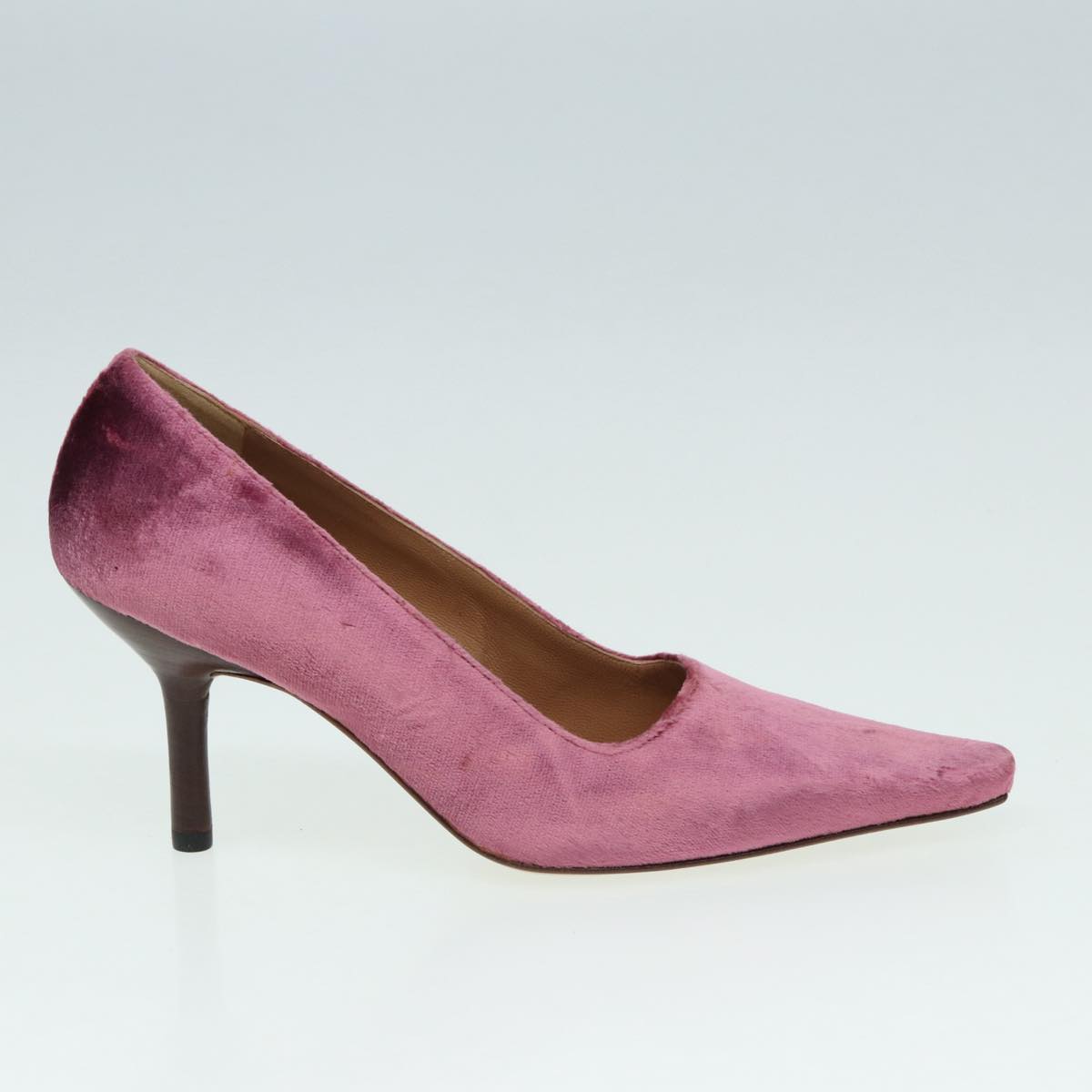 GUCCI pumps High heels Velor 37C Pink Beige ti1972